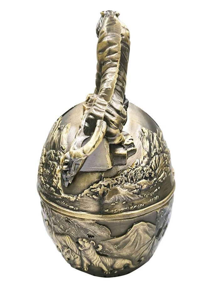 Hourwof Windproof Ashtray with Lid for Cigarettes,Metal Vintage Ashtrays for Outdoor Indoor Home Decor,Decorative Smokeless Ashtray,Bronze Tiger - Image 5